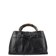 Pre-owned Leather handbags Gucci Vintage , Black , Dames