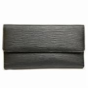 Pre-owned Leather wallets Louis Vuitton Vintage , Black , Dames