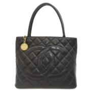 Pre-owned Leather chanel-bags Chanel Vintage , Black , Dames