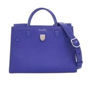 Pre-owned Leather dior-bags Dior Vintage , Blue , Dames