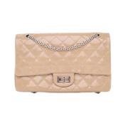 Pre-owned Leather handbags Chanel Vintage , Beige , Dames