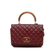 Pre-owned Leather handbags Chanel Vintage , Red , Dames