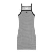 Houndstooth Square Neck Jurk Courrèges , Gray , Dames