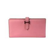 Pre-owned Leather wallets Hermès Vintage , Pink , Dames