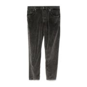 Grijze Corduroy Broek met Logoprint Dondup , Gray , Heren