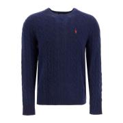 Pony Borduurwerk Cable-Knit Sweater Polo Ralph Lauren , Blue , Heren