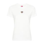 Lucky Tiger Geborduurde T-shirts en Polo's Kenzo , White , Dames