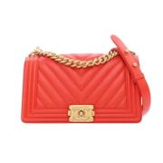 Pre-owned Leather chanel-bags Chanel Vintage , Red , Dames