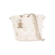 Pre-owned Leather chanel-bags Chanel Vintage , White , Dames