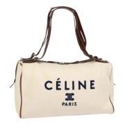 Pre-owned Canvas travel-bags Celine Vintage , White , Dames