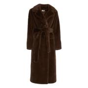 Chocolade Faux Fur Jas Aw24 P.a.r.o.s.h. , Brown , Dames