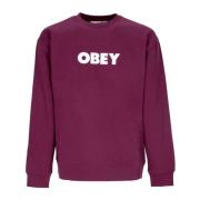 Premium Crew Neck Fleece Sweatshirt Obey , Red , Heren