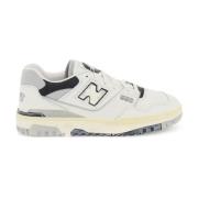 Vintage-Effect Leren Sneakers met Perforaties New Balance , White , He...