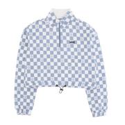 Blauwe Peace Check Hoge Hals Half Zip Sweater Vans , Blue , Dames