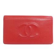 Pre-owned Leather wallets Chanel Vintage , Red , Dames