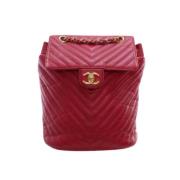 Pre-owned Leather chanel-bags Chanel Vintage , Red , Dames