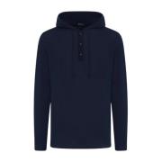 Kasjmier Hoodie Trui Kiton , Blue , Heren