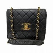 Pre-owned Leather chanel-bags Chanel Vintage , Black , Dames