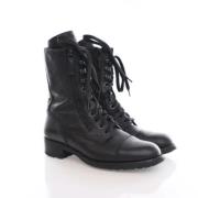 Pre-owned Leather boots Chanel Vintage , Black , Dames