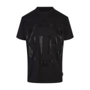 Zwart T-shirt met kristalversierd logo Philipp Plein , Black , Heren