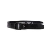 Zwart Logo Jacquard Riem Gesp Emporio Armani , Black , Heren