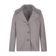 Grijze Wollen Blend Jas Ermanno Scervino , Gray , Dames