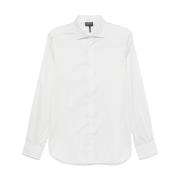 Logo Print Poplin Overhemd Wit Emporio Armani , White , Heren