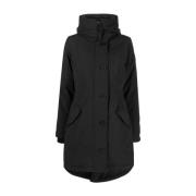 Zwarte Donsveren Gewatteerde Jas met Capuchon Canada Goose , Black , D...