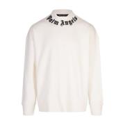 Witte Oversized Sweatshirt met Logo Palm Angels , White , Heren