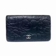 Pre-owned Leather wallets Chanel Vintage , Black , Dames