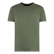 Geribbelde ronde hals katoenen T-shirt Gant , Green , Heren