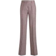 Houndstooth Slim Fit Broek Etro , Red , Dames