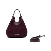 Elegante O Stijl Leren Tas Gianni Chiarini , Purple , Dames