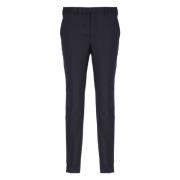 Blauwe Wollen Broek met Knoopsluiting PT Torino , Blue , Heren