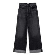 Palazzo Style Denim Jeans Agolde , Black , Dames