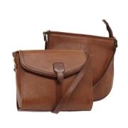 Pre-owned Leather shoulder-bags Burberry Vintage , Brown , Dames