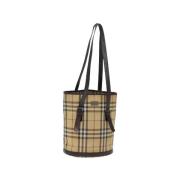 Pre-owned Coated canvas shoulder-bags Burberry Vintage , Beige , Dames