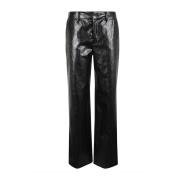 Zwarte Imitatieleren Broek Aw24 Federica Tosi , Black , Dames