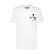 Heren Witte T-Shirts & Polos Ss24 Philipp Plein , White , Heren