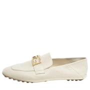 Pre-owned Leather flats Fendi Vintage , White , Dames