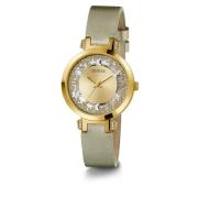 Dames Goudkleurig Horloge Crystal clear Gw0535L4 Guess , Green , Dames