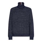 Hoge hals heren trui Tommy Hilfiger , Blue , Heren