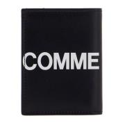 Maxi Logo Leren Bifold Portemonnee Comme des Garçons , Black , Unisex