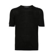 Zwarte T-shirts Polos Ss24 Tagliatore , Black , Heren