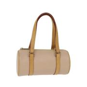 Pre-owned Leather handbags Burberry Vintage , Beige , Dames