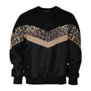 Luipaardprint Pullover Sweater Mannen Dolce & Gabbana , Black , Heren