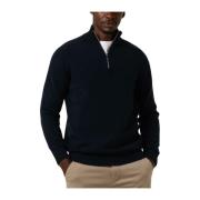 Heren Wool-mix Zip High Neck Sweater Selected Homme , Blue , Heren