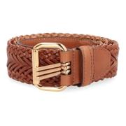 Intrecciato Leren Riem Etro , Brown , Dames