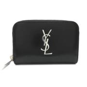 Pre-owned Leather wallets Yves Saint Laurent Vintage , Black , Dames