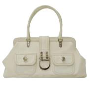 Pre-owned Leather dior-bags Dior Vintage , White , Dames